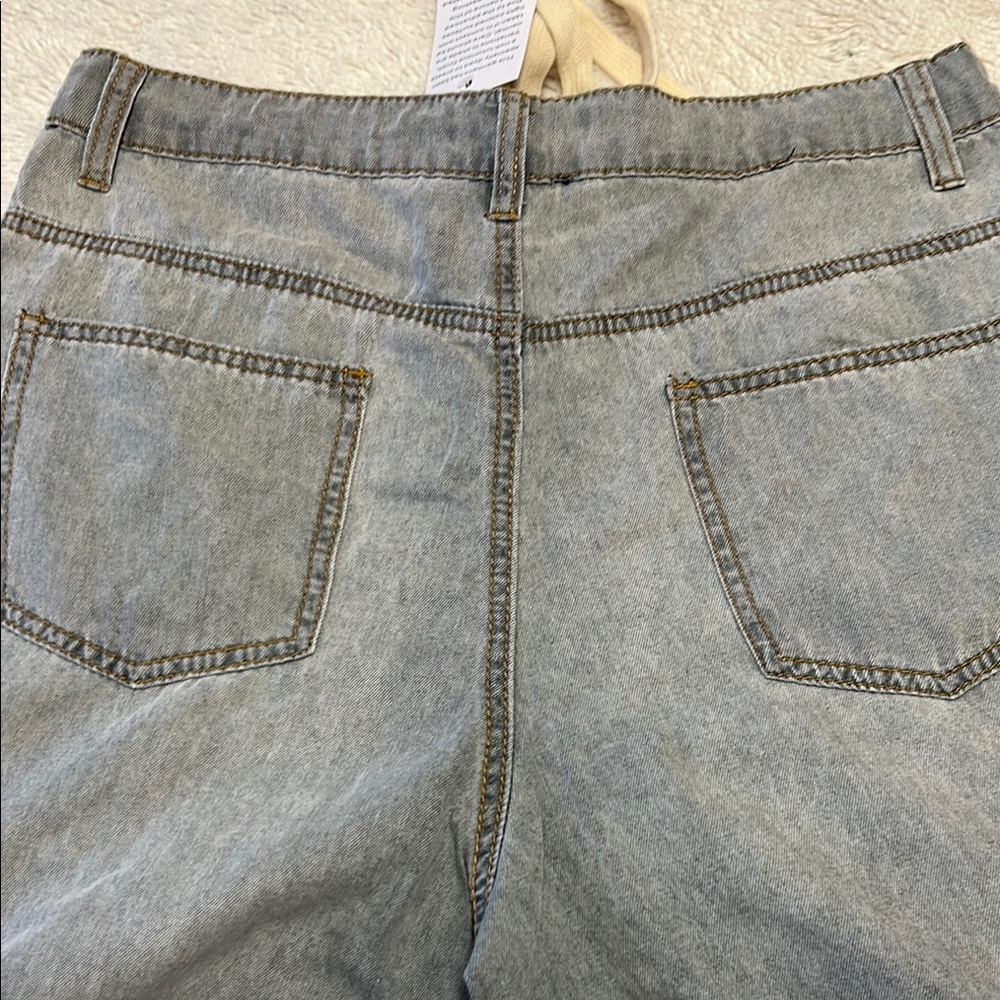 Mazik Light Gray Wide Leg Jeans - Picture 8 of 10